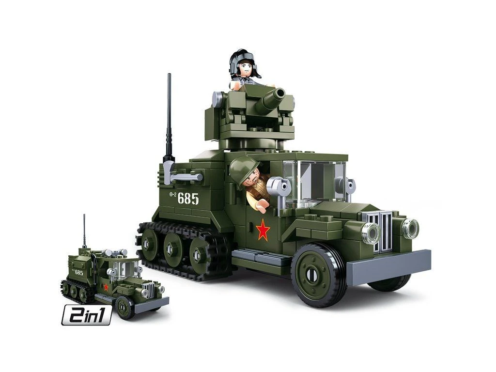 Sluban Army WWII M38-B0685 Sovětský polopásový vůz 2v1