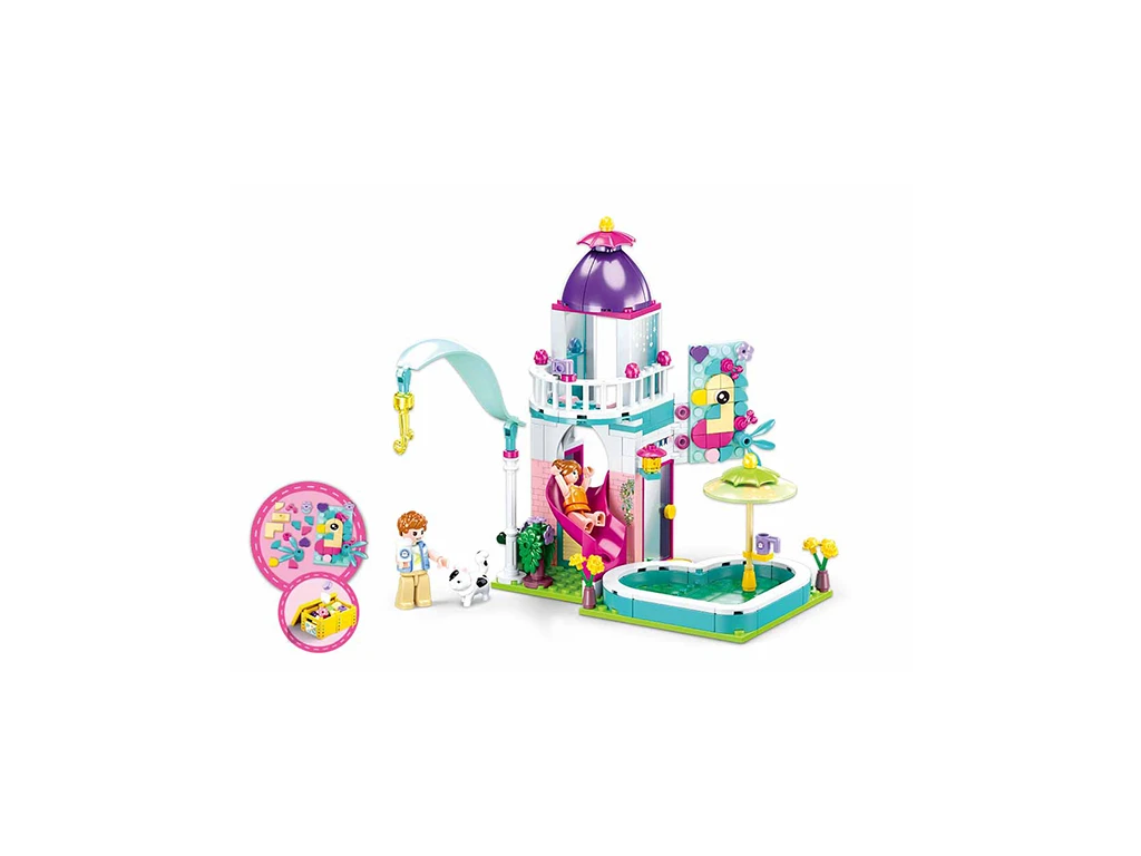 Sluban Girls Dream M38-B0971 Domek se skluzavkou do bazénu
