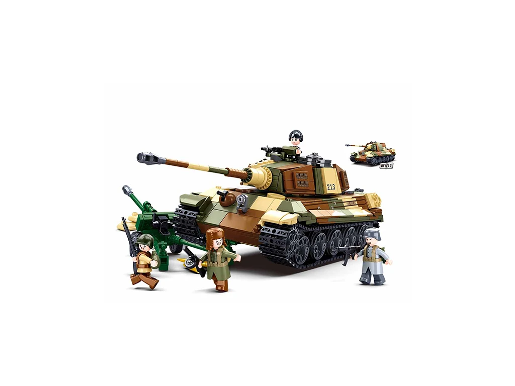 Sluban Army WWII M38-B0980 Německý těžký tank King Tiger 2v1