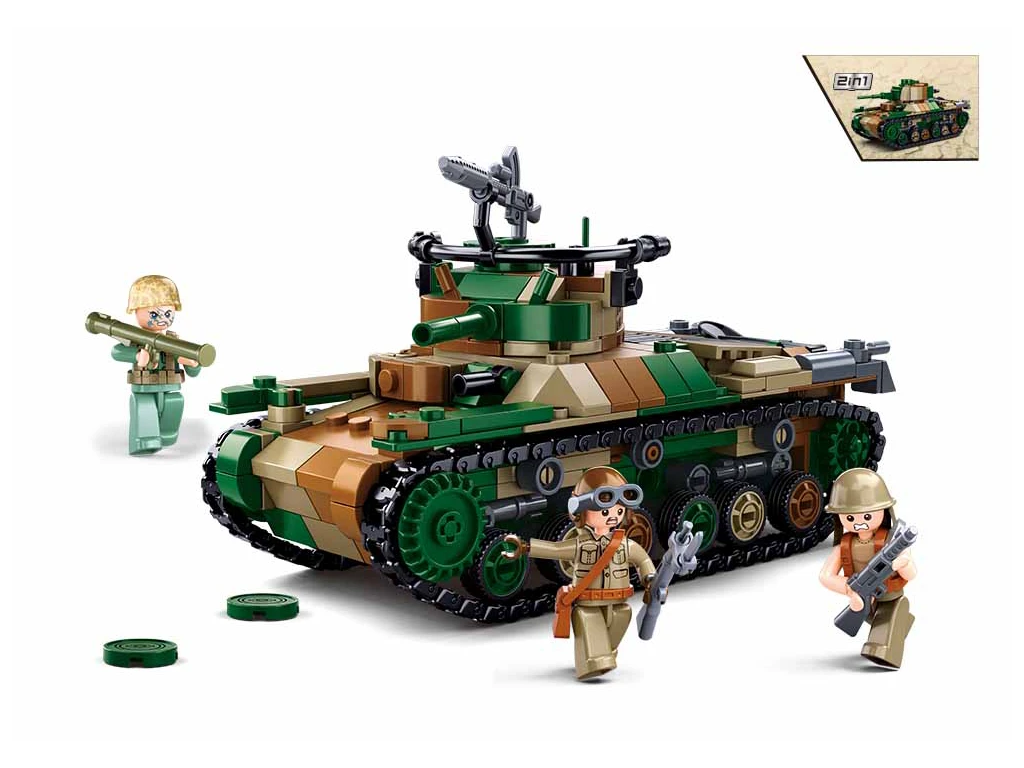 Sluban Army WWII M38-B1107 Typ 97 Japonský střední tank 2v1