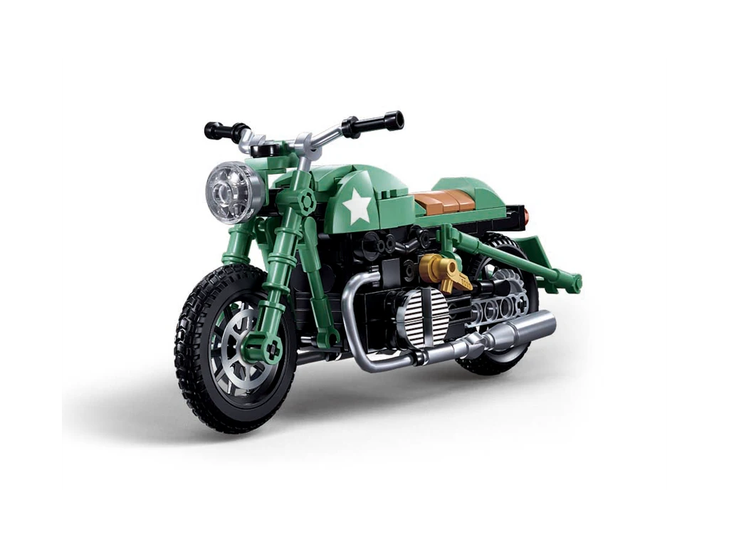 Sluban ModelBricks M38-B1133 Vojenský motocykl R75MS v měřítku 1:12