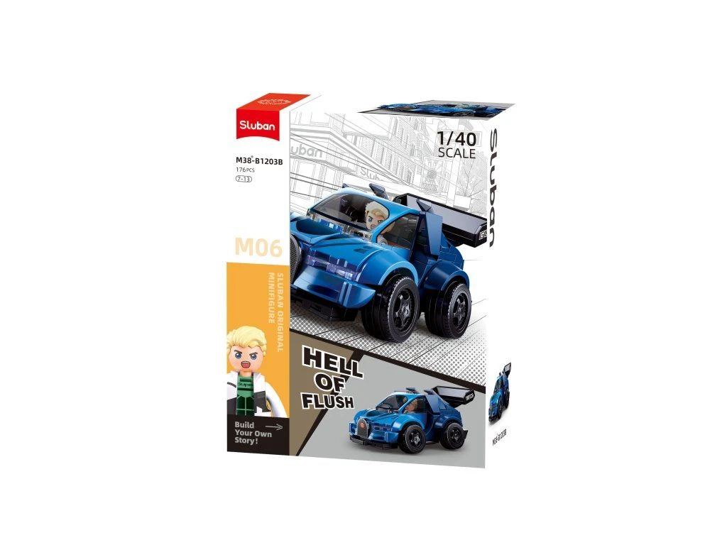 Sluban Hell of Flush M38-B1203B Upravený sportovní automobil M06 v měřítku 1:40