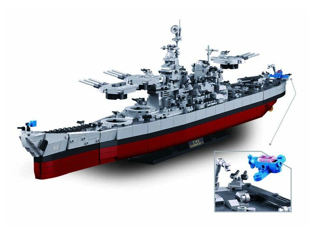 Sluban ModelBricks M38-B1291 Bitevní loď USS Missouri v měřítku 1:350
