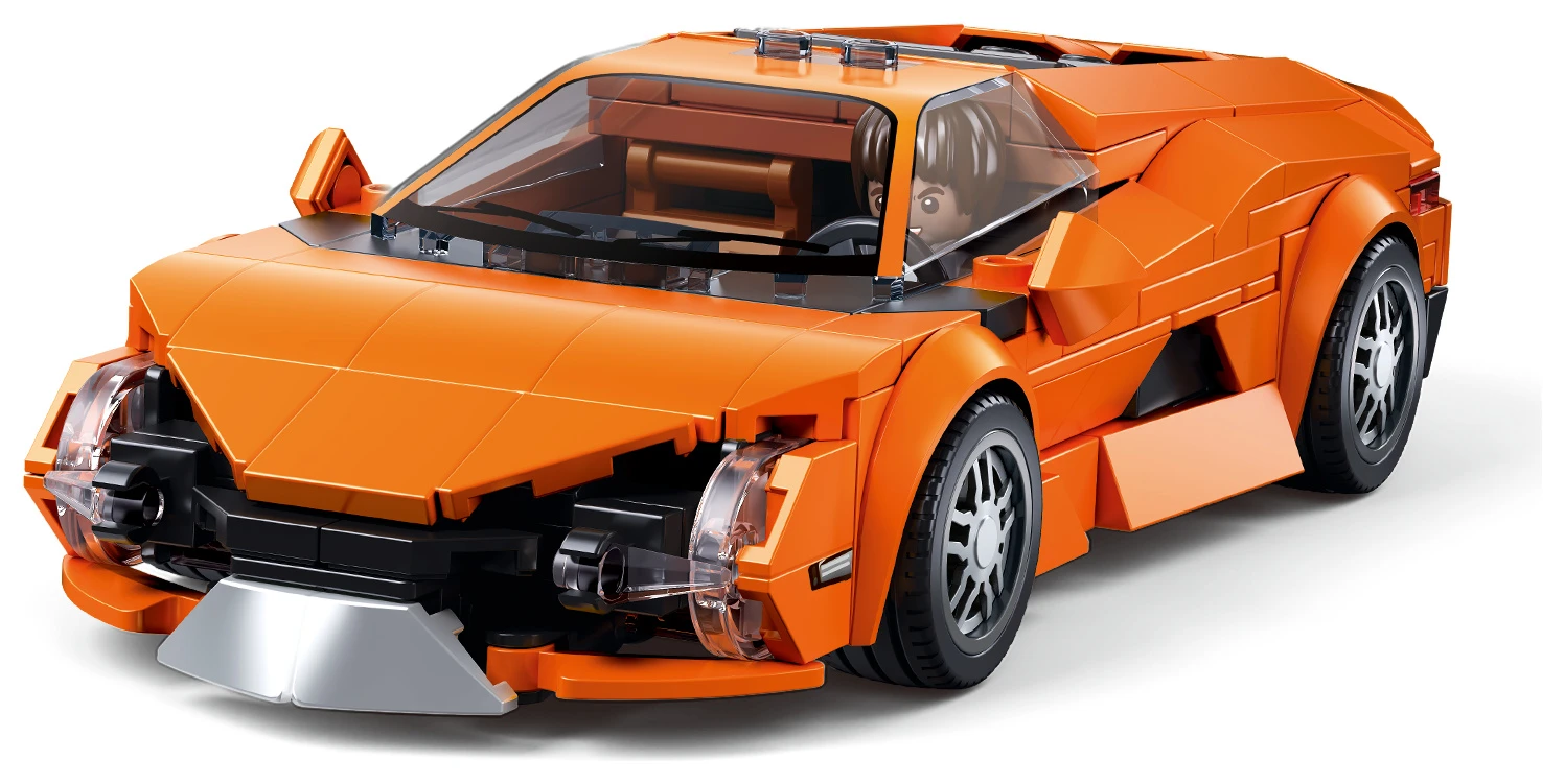 Sluban ModelBricks M38-B1509 Oranžový sportovní automobil v měřítku 1:32
