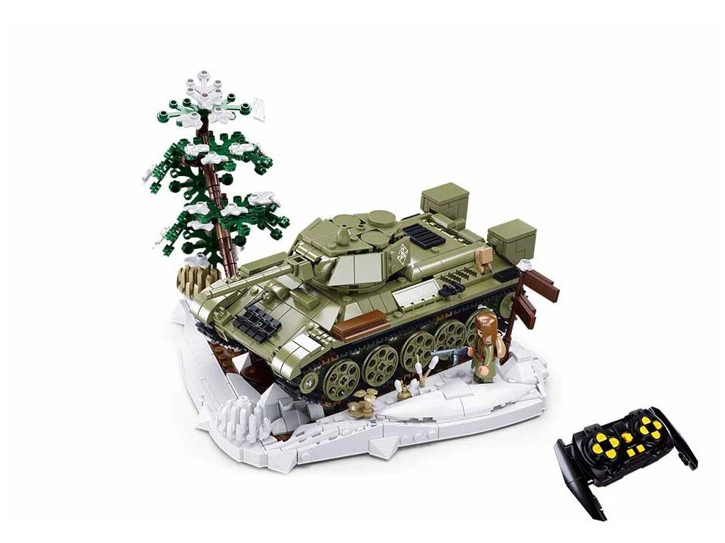 Sluban Power Bricks M38-B7072 Tank T-34/76 (1942) na dálkové ovládání v měřítku 1:35