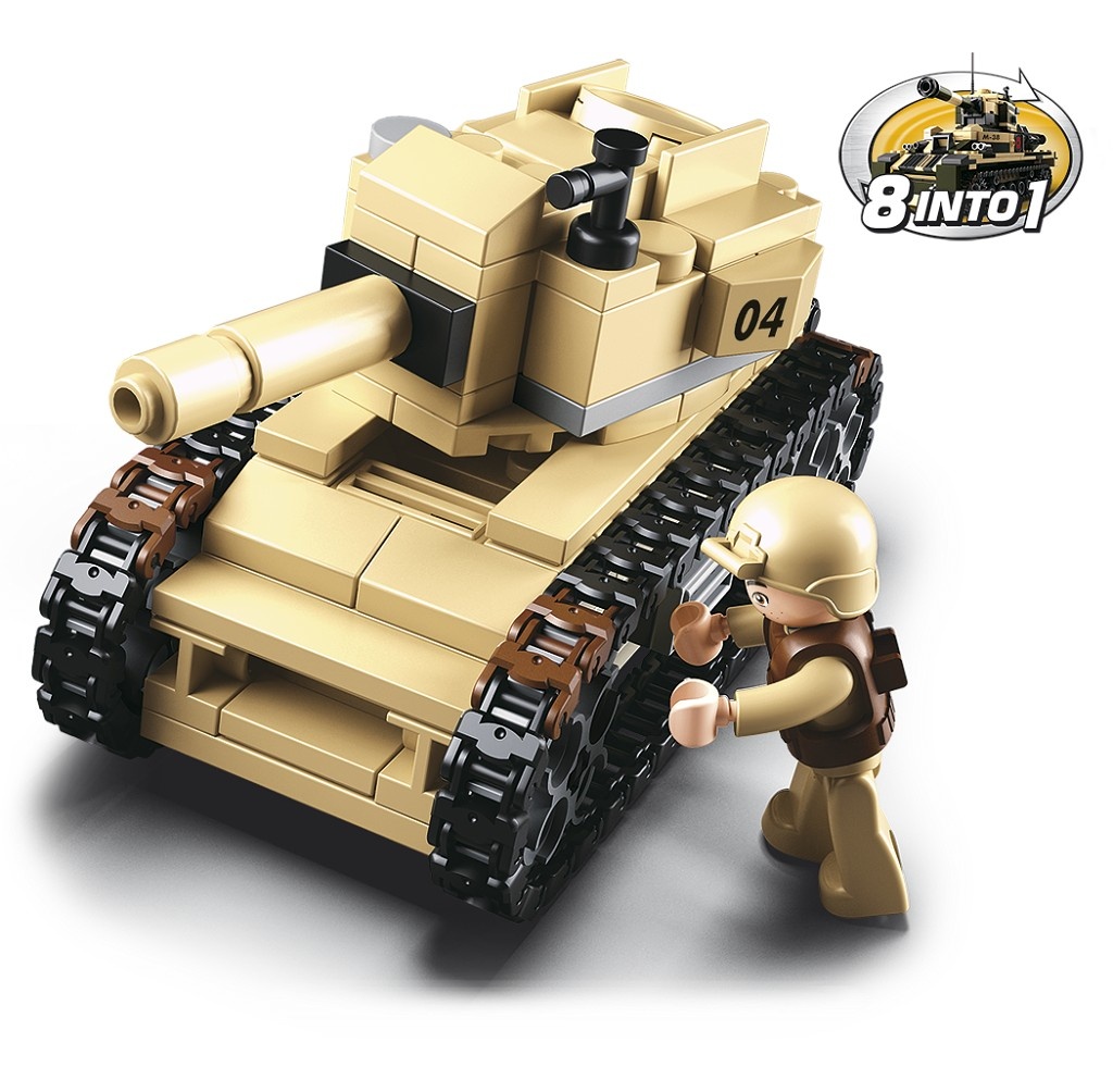 Sluban Army 8v1 M38-B0587B Tanc