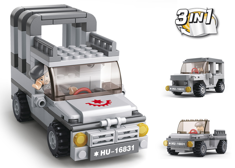 Sluban Army M38-B0537A Jeep, 3...in-1