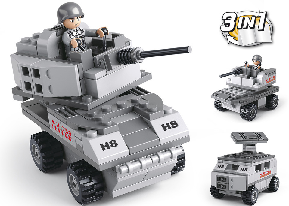 Sluban Army M38-B0537B Maşina blindată, trei.in-1
