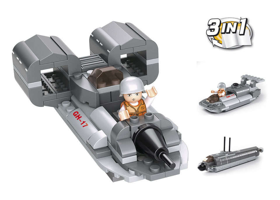 Sluban Army M38-B0537F Barcă cu reacţie, 3...in-1