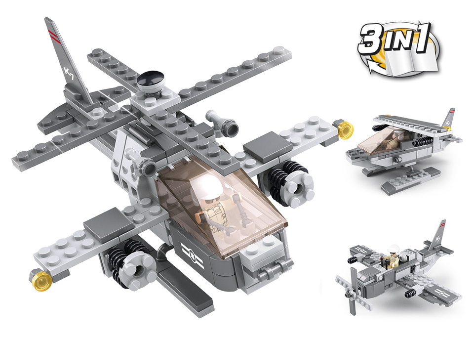 Sluban Army M38-B0537G Elicopter de atac, 3 în 1