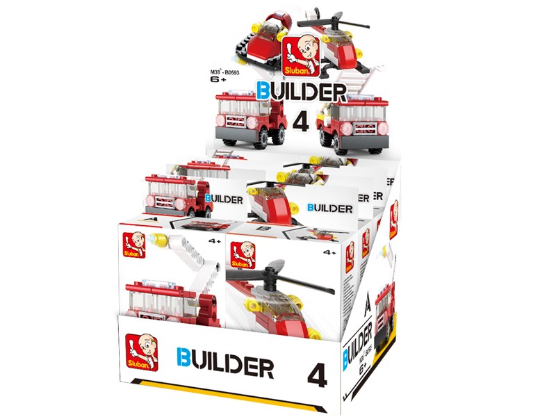 Sluban Builder M38-B0593 Pompierii - 4 modele / 8 seturi