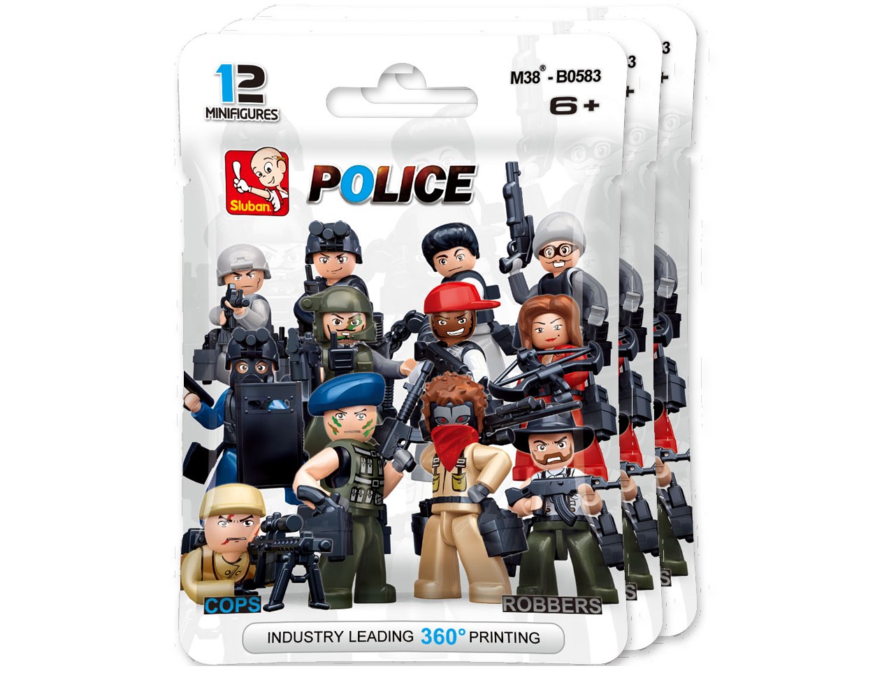 Sluban Figurky M38-B0580 Ofiţeri de poliţie şi hoţi - figurine de jucărie ambalate