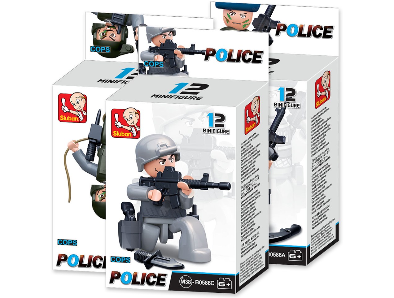 Sluban Figurky M38-B0582 Ofiţeri de poliţie şi hoţi - figurine de jucărie în cutii mici