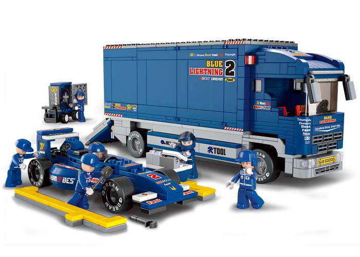Sluban Racing Team M38-B0357 Formula masina de curse cu camion transportor