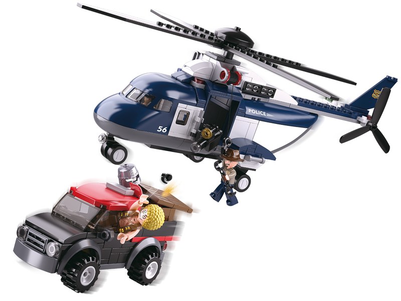 Sluban Policie M38-B0656 Elicopter mare și hoț în mașină