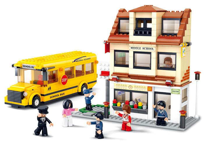Sluban Town M38-B0333 Autobuz şcolar cu şcoală