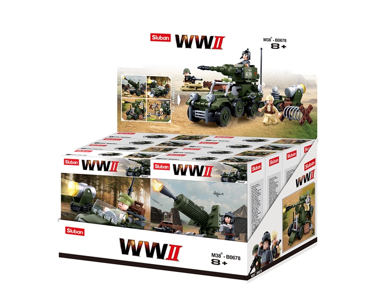 Sluban Army WWII M38-B0678 WW2 ecran - 4 modele, 8 seturi