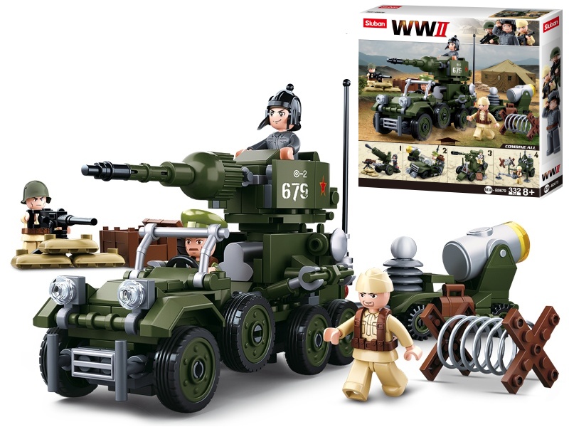 Sluban Army WWII M38-B0679 Tractor de artilerie sovietică, 4-in-1